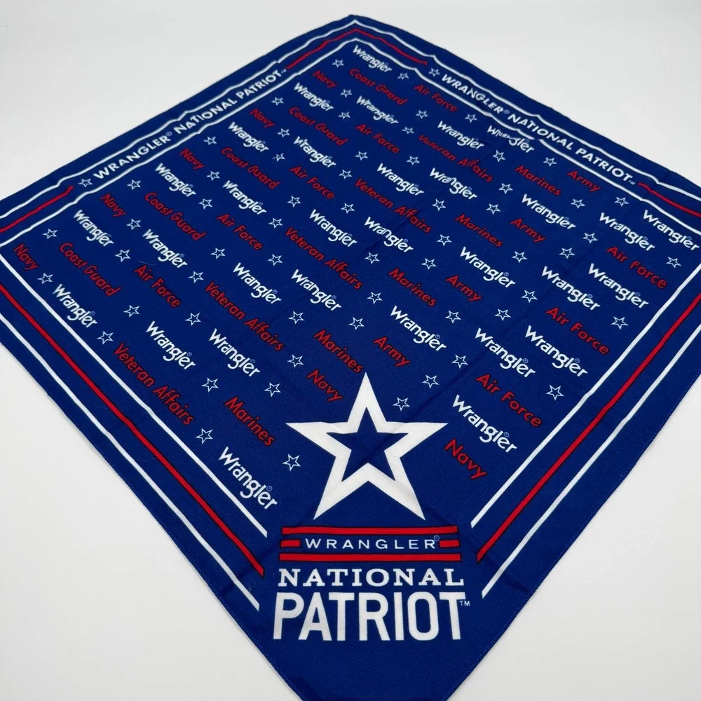 Wrangler National Patriot Bandana Scarf‎ Navy Blue White Red Stars Military